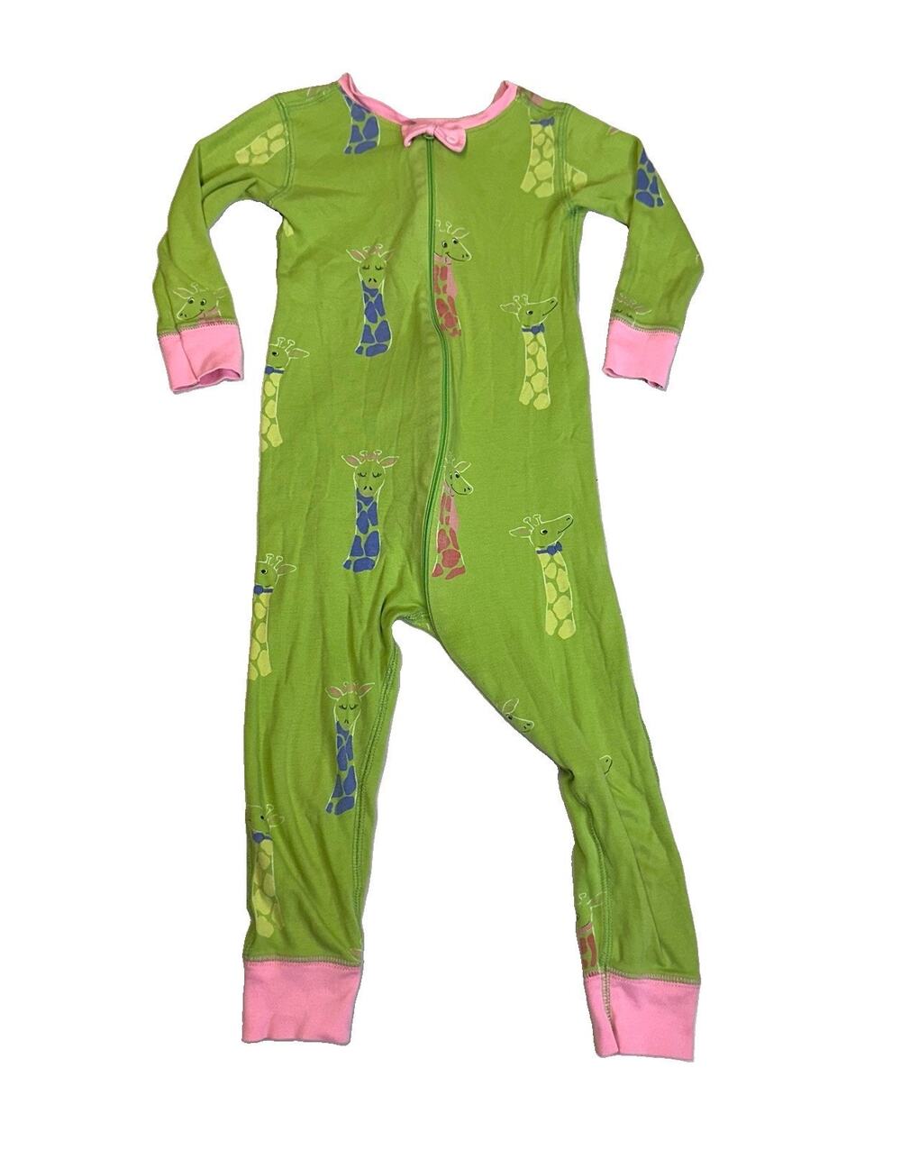 The Beaufort Bonnet Company 3T Noelles Night Night Pajamas Giraffe Print Green￼